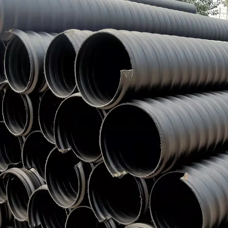 HDPE zvlněná trubka vyztužená ocelový pás vyztužená